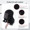 10-Inch Black Curly Lace Front Wig, Medium Length Bob, Heat-Proof Fiber, Invisible Nylon Net view 2