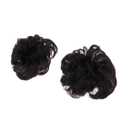 Beaupretty 2Pcs Synthetic Hair Bun Maker Tool Adjustable Wig Hair Ring for Women Brownish Black Creative Headdress for Chignon Styles for Updos and Special Occasions