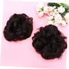 Beaupretty 2Pcs Synthetic Hair Bun Maker Tool Adjustable Wig Hair Ring for Women Brownish Black Creative Headdress for Chignon Styles for Updos and Special Occasions view 3