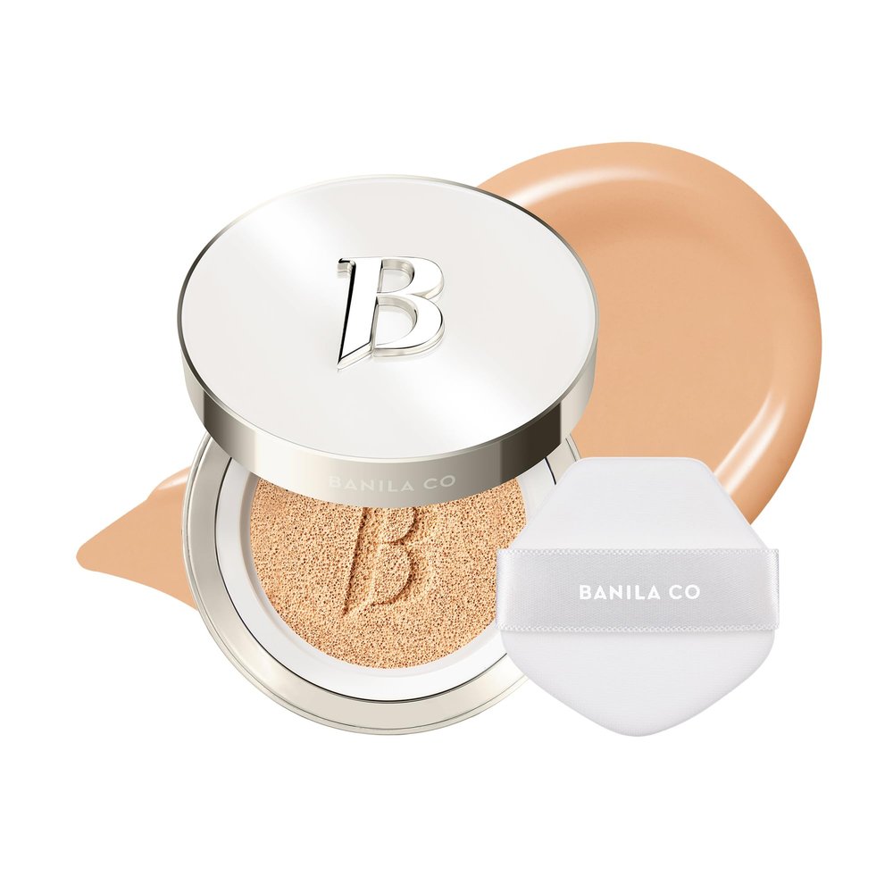 BANILA CO Covericious Ultimate Cover Cushion | Up to 100HR Long-Wear Foundation | 20 Shades for All Skin Tones | Matte & Lightweight Finish | Korean Cushion Foundation (14g / 0.49 oz), 24W SAND
