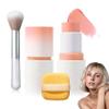 Cream Blush Stick with Brush and Makeup Sponge,Waterproof Multi Cream Makeup Stick,Lightweight,Long-lasting,2 in 1 Multi Blush for Cheeks & Lip Tint & Eyeshadow I view 1