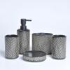 DUYHBAWRS Ceramics Bathroom Wash Set Mouth Cup Wash Toothbrush Holder Cotton Swab Box Bathroom Kit(D) view 2