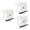 CALLARON 12pcs Precision Beard Scissors Set Stainless Steel Trimming Scissors Comb White Leather Case Grooming Kit for Men Facial Hair Nose Hair Maintenance view 1