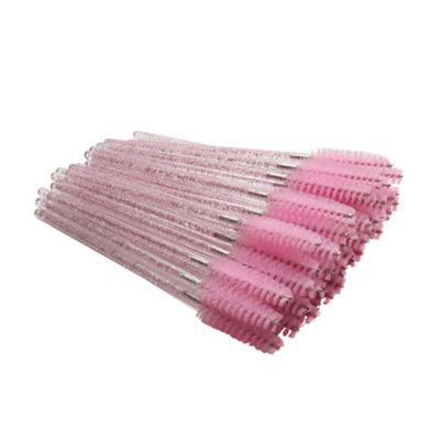 WRITWAA 100pcs Portable Easy to Use Disposable Eyelash Brush Lash Applicator Makeup Makeup Brushes Eye Lash Pink