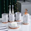 DUYHBAWRS Bathroom Ceramic Five-Piece Couple Dental Cup Life Home Bathroom Supplies Mouthwash Cup Toiletry Set view 4