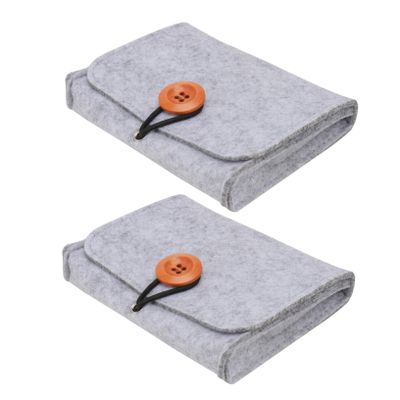 CALLARON 2pcs Essential Oil Travel Bag Felt Non-woven Fabric Storage Case Portable Organizer for Oils Makeup Snacks