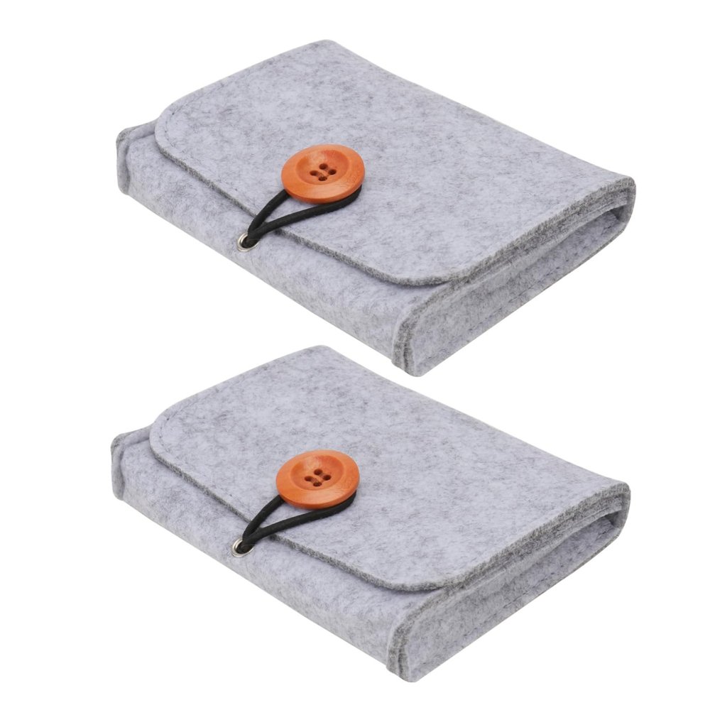 CALLARON 2pcs Essential Oil Travel Bag Felt Non-woven Fabric Storage Case Portable Organizer for Oils Makeup Snacks