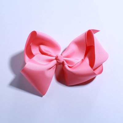 14CM Fashion Large Grosgrain Ribbon Bow For Hair Clips Bowknot Pinwheel Bows For Headband Hair Accessories (10Pcs Pink, With No Clip)