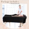 CroBlissful 87 x 79 Inch Wax Mat for Esthetician Bed Reusable Massage Bed Cover Waterproof PVC Wax Pad Cover for Massage Table Oilproof Waxing Table Sheet for Spa Tattoo Beauty Grafting (Black) view 3