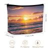 HJUQNGF Beach Sunset Waves Cosmetic Bag Portable Toiletry Bag Large Capacity Travel Makeup Bags Beauty Makeup Organizer for Full-Sized Shampoo Conditioner Brushes Set Makeup Accessories view 2