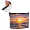 HJUQNGF Beach Sunset Waves Cosmetic Bag Portable Toiletry Bag Large Capacity Travel Makeup Bags Beauty Makeup Organizer for Full-Sized Shampoo Conditioner Brushes Set Makeup Accessories view 4