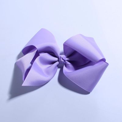 10Pcs Large Grosgrain Ribbon Hair Bows, 14cm, Hair Clips and Headband Accessories (10Pcs Lavender, With Clip)