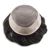 Toupee for Men Hair System Replacement Monofilament Mens Toupee Hairpieces Durable Poly Coated NPU Around Hair Piece For Men6*8-Medium light density#1B05 Off Black + 05% Gray view 3