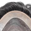 Toupee for Men Hair System Replacement Monofilament Mens Toupee Hairpieces Durable Poly Coated NPU Around Hair Piece For Men6*8-Medium light density#1B05 Off Black + 05% Gray view 4