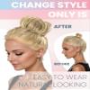 Ausing Women Messy Bun Natural Curl Wavy Hair Buns Wig Bun with Elastic Rubber Band Scrunchies Ponytail Extension Hairpiece for Girls Ash Blonde view 2