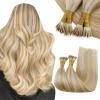 RUNATURE Nano Ring Hair Extensions Human Hair Blonde Highlight Honey Blonde Nano Beads Hair Extensions Human Hair 20 Inch 50 Gram view 1