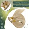 RUNATURE Nano Ring Hair Extensions Human Hair Blonde Highlight Honey Blonde Nano Beads Hair Extensions Human Hair 20 Inch 50 Gram view 3