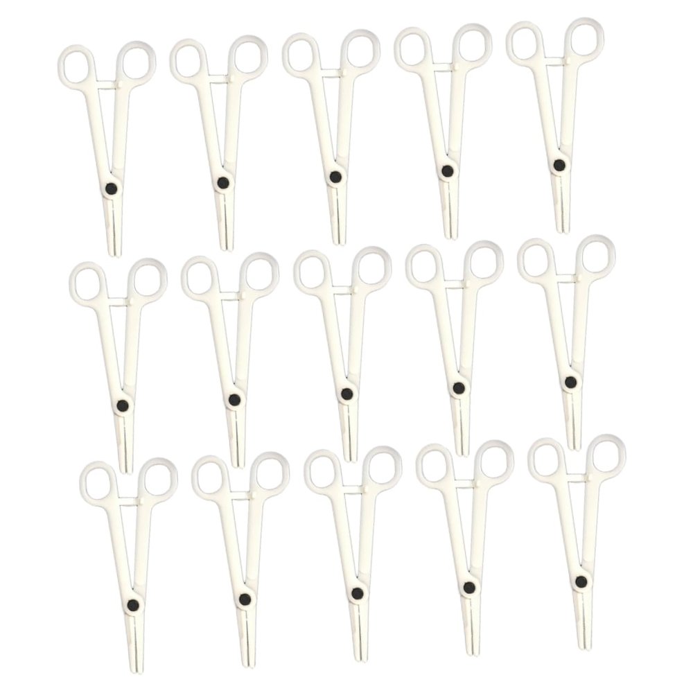 Baluue 25pcs Plastic Diagonal Pliers Disposable Body Piercing Clamps Piercing Supplies Tweezers Easy to Use for Tools