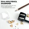 5 PCS Cosmetic Pencil Sharpeners  Lip, Eyeliner & Brow Pencil Sharpener, Dual Hole Design in Multi Colors, Compact and Portable view 2