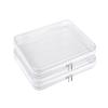 2 Pcs Clear Hard Shell Zipper Case, Portable Clear Zipper Pouches Hard Shell, Waterproof Plastic Transparent Storage Box Set with Double Zips for Cosmetic Stationery Snack Toy Storage Organizer Bins view 1