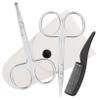 CALLARON Men's Hair Scissors Set 4 in 1 Nose Hair Trimmer Round Pointed Scissors Portable Case view 1