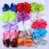 10Pcs Large Grosgrain Ribbon Hair Bows, 14cm, Hair Clips and Headband Accessories (10Pcs Silver, With Clip) view 2