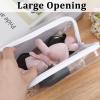 2 Pcs Clear Hard Shell Zipper Case, Portable Clear Zipper Pouches Hard Shell, Waterproof Plastic Transparent Storage Box Set with Double Zips for Cosmetic Stationery Toy Snack Storage view 2
