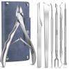 7-Piece Ingrown Toenail Treatment Set, Professional Stainless Steel Ingrown Toenail Removal Kit, Toenail Clippers for Thick Toenails, Pedicure Tools for Feet, Nail Clippers for Thick and Ingrown Nails view 1