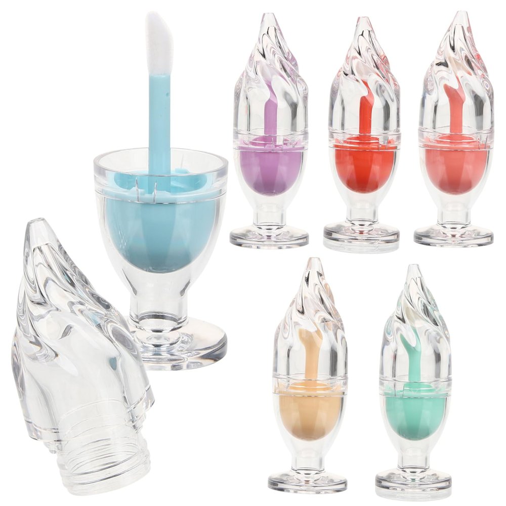 PACKOVE Diy Lip Gloss Holders 6pcs Frosted Square Lip Gloss Tubes Shape Tubes 5ml Fashion Lipstick Bottles Random