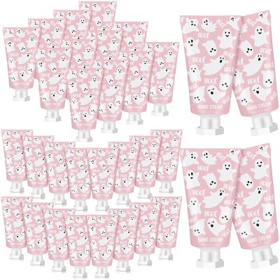 Heigble 48 Sets Pink Ghost Boo Hand Cream Gifts Bulk Halloween Hand Cream Travel Lotion Size Baby Shower Party Gifts Favors Pink Ghost Halloween Birthday Party Supplies for Guest