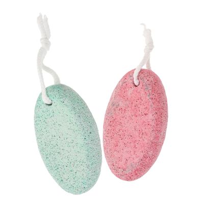 Vaguelly Volcano Foot File 2pcs Dual-Sided Pumice Stone with Storage Box for Dead Skin Removal for Foot or Abroad Random Color