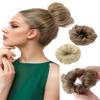Ausing 2PCS Messy Bun for Women Natural Curl Wavy Hair Buns Fluffy Synthetic Donut Extension Wig Bun Hairpiece with Elastic Rubber Band Light Brown and Ash Blonde view 1