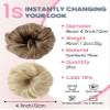 Ausing 2PCS Messy Bun for Women Natural Curl Wavy Hair Buns Fluffy Synthetic Donut Extension Wig Bun Hairpiece with Elastic Rubber Band Light Brown and Ash Blonde view 3