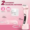 NaTuGi 2 in 1 Electric Shaver for Women Wet Dry Dual Use IPX7 Waterproof with LED Display USB Recharge Dock Dry Use Body Hair Trimmer and Facial Hair Remover for Bikini Underarm Leg Arm Face (Pink) view 4