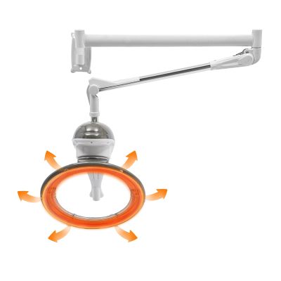 950W Wall Mount Orbiting Rotating Hair Treatment Machine, Salon Hair Perming Machine with 360 Degree Rotating Heating Ring and Adjustable Arm (Grey)