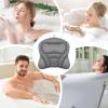 Bathtub Pillow, Ergonomic Spa Headrest Pad, Non-Slip Suction Cushion, Gray Neck Support, Quick-Dry Comfort for Tub, Bathroom, Garden Relaxation, Women, Adults view 2
