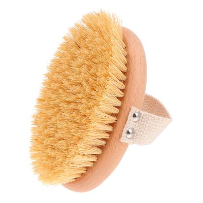 Wooden Bathing Massage Brush with Strap for Household Shower Cleaning