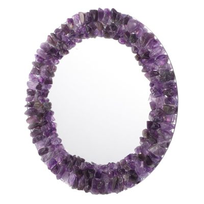 Garneck Crystal Decorative Makeup Mirror Multi-Functional Watercolor Design for Bathroom Bedroom and Living Room Vibrant Colors and Textures Unique Art