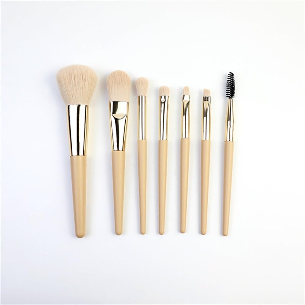 7pcs Skin Tone Makeup Brushes Portable Soft Brush Foundation Brush Eyeshadow Brush Beauty Tool Set