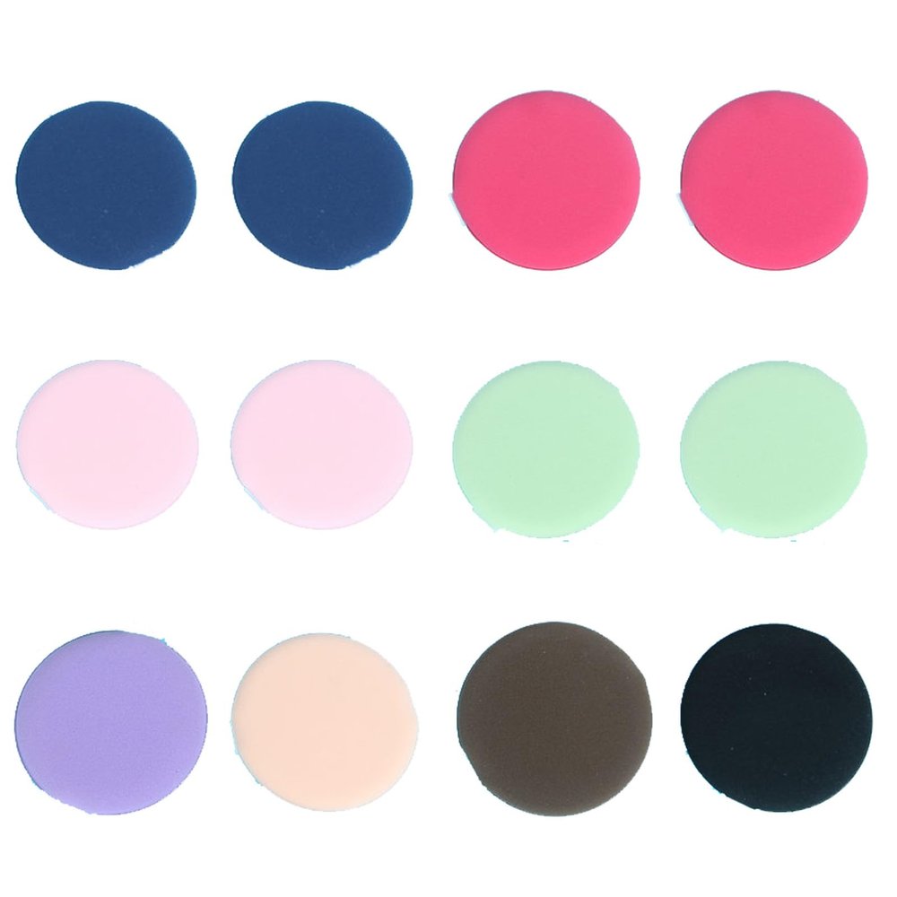 12 mini round air cushion thin suction dual-use dry and wet beauty tools lightweight foundation make-up sponge, reusable female storage filler Microfiber Powder