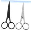 SAFIGLE 2pcs Professional Beard Trimmer Body Hair Scissors Hairdressing Scissors Compact Beard Care Tool for Men Random Color view 4