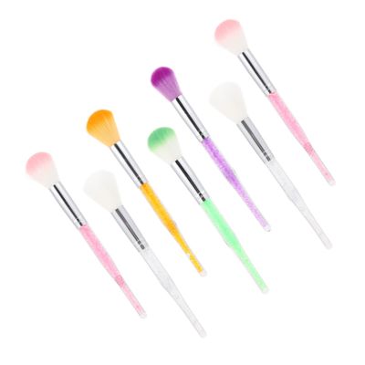 HAKIDZEL 7pcs Mixed Color Nail Cleaning Brushes Durable Acrylic Manicure Tools for Dust Removal and Nail Art for Professional and Home Use