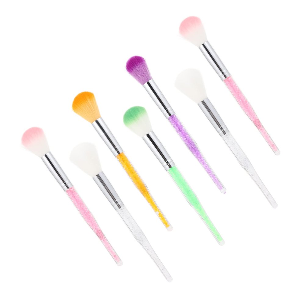 HAKIDZEL 7pcs Mixed Color Nail Cleaning Brushes Durable Acrylic Manicure Tools for Dust Removal and Nail Art for Professional and Home Use