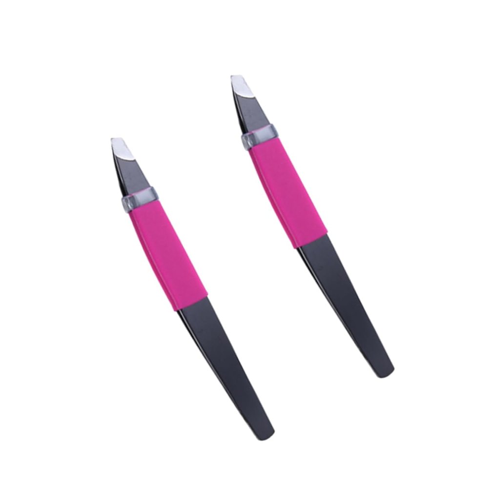 CALLARON 2pcs Stainless Steel Eyebrow Clamp Professional Eyebrow Tweezers Trimmer for Precise Shaping and Easy to Clean for Travel and Daily Use