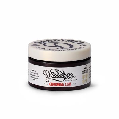 DandyMen Strong Hold Matte Hair Clay for Men Natural Finish Styling Kaolin Clay Firm Hold, No Shine 3.4 oz, 1-Pack