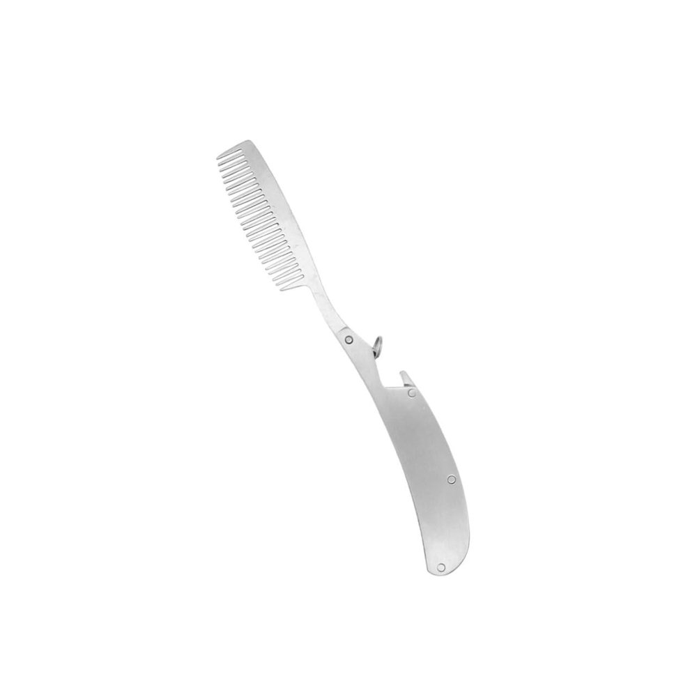 LIFKOME Men Beard Combs Stainless Steel Pocket Comb Hair Tools Static Mustache Brush Stylish Beard Brush