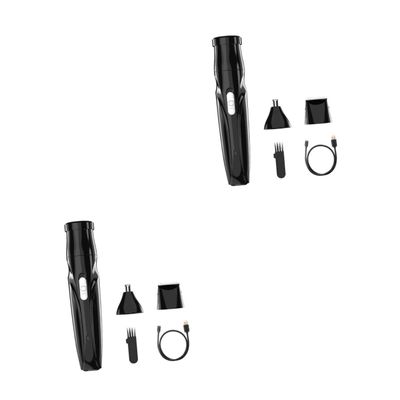 CALLARON 2 Sets Portable Nose Hair Trimmer for Men Women Manual Facial Hair Remover Precision Rounded Blades 360 Capture No Jamming