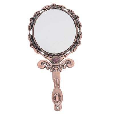 SAFIGLE Vintage Small Handle Cosmetic Mirror Pocket Makeup Mirror Travel Essentials for Women