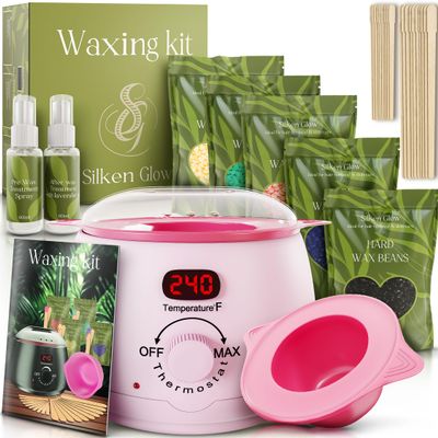 Wax Kit for Hair Removal, Wax Pot for Hair Removal for Face, Body, Leg, Bikini, Brazilian Wax, Waxing Kit for Women & Men (34 Accessories)