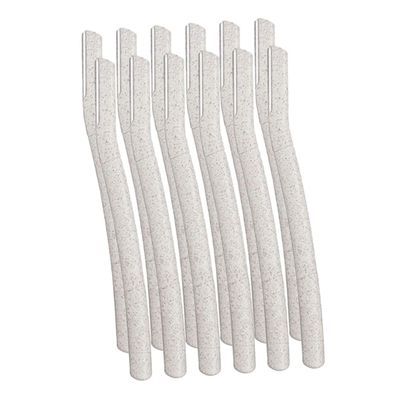 PartyKindom 12pcs Lightweight Eyebrow Shaver Straw Blades Brow Trimmer Face Hair Removal Hair Trimmer Brow Razor for Women
